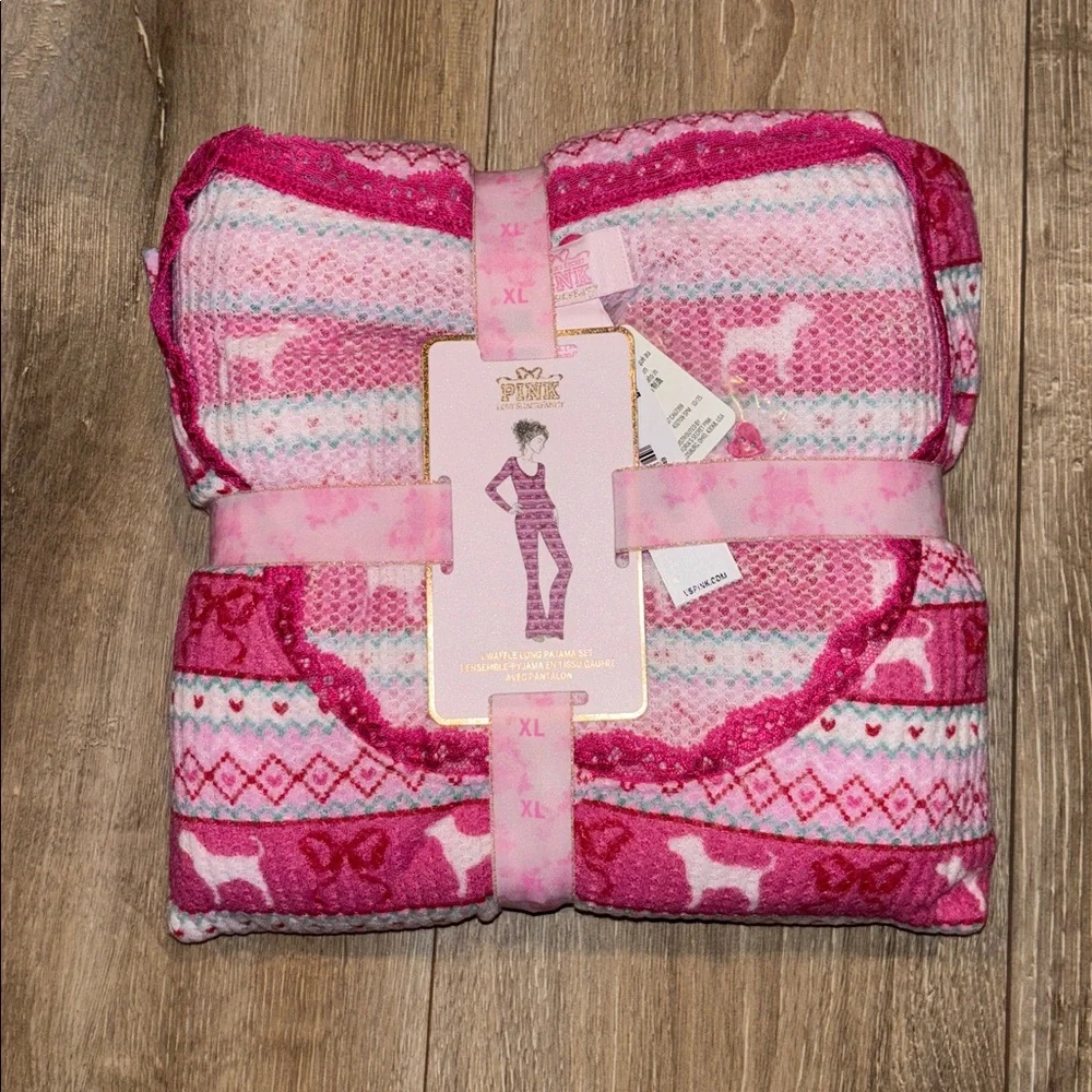 LoveShackFancy X PINK Waffle Knit Pajama Set